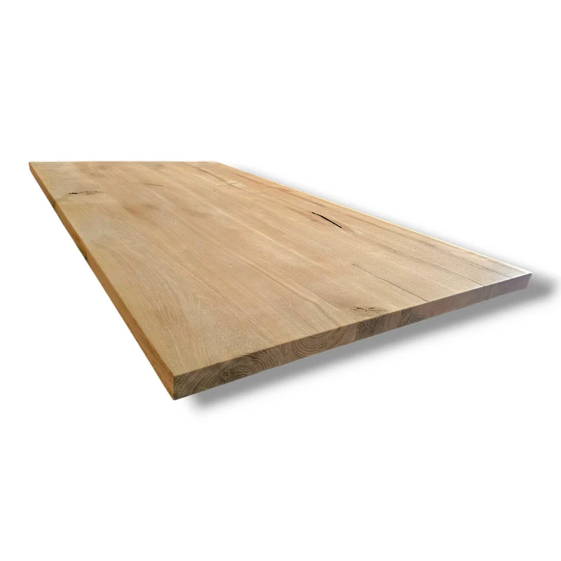 Tischplatte mit gerade Kante Eiche Massivholz