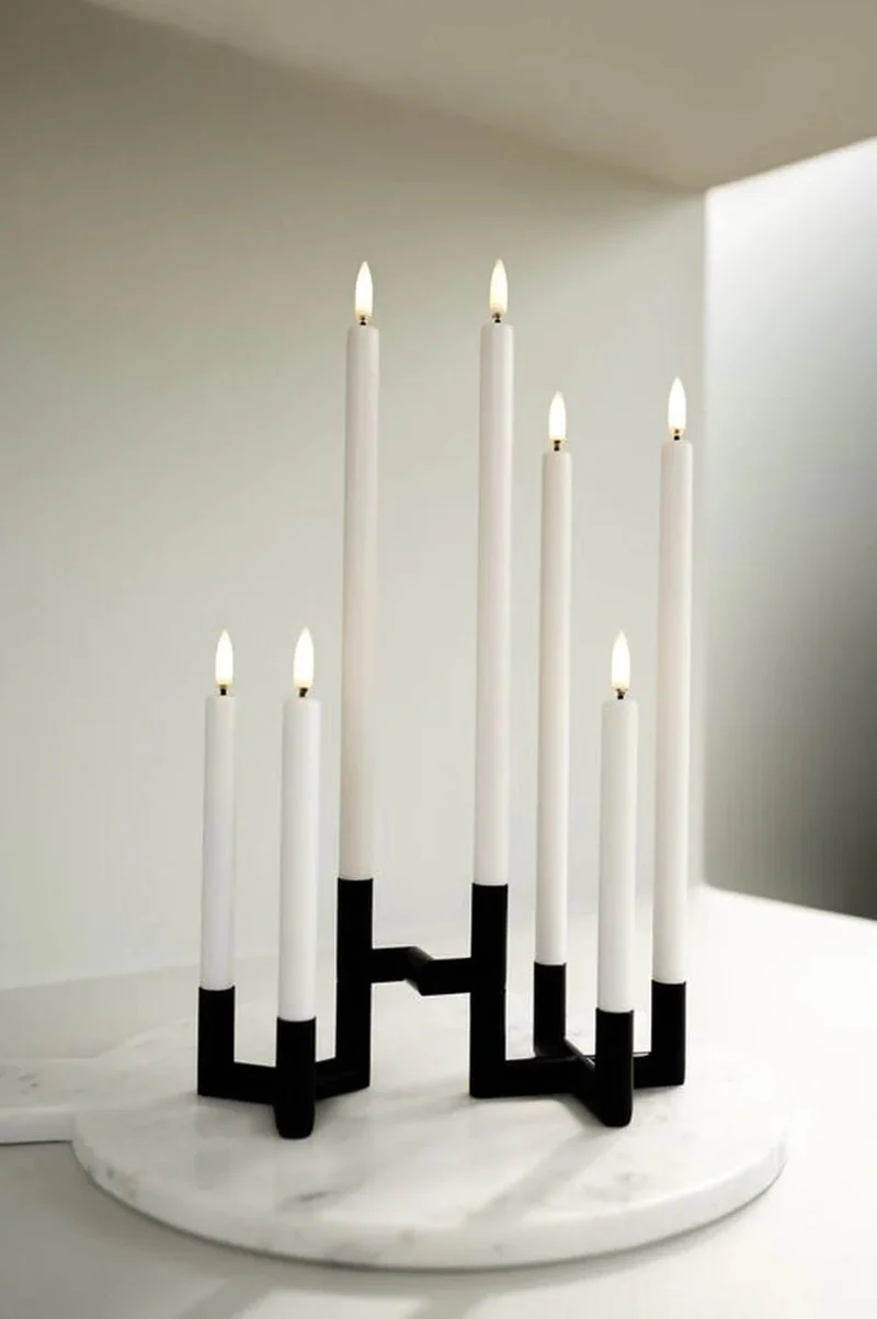 LED Stabkerzen in 2er Set, Nordic white