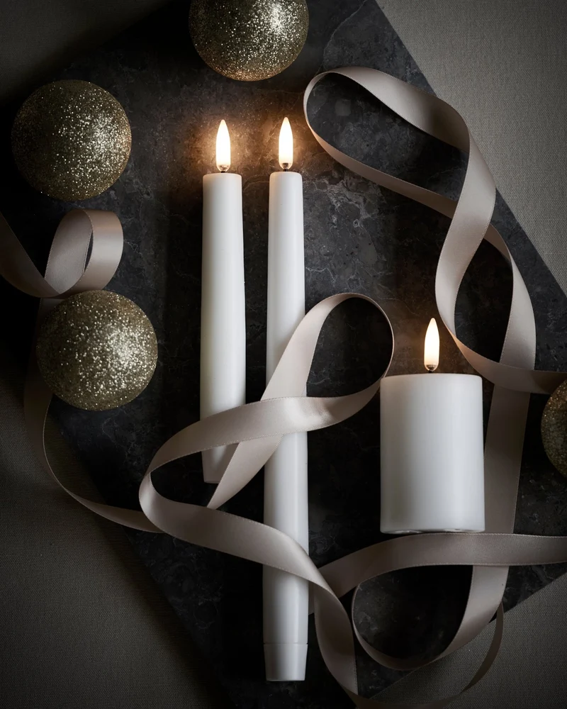 LED Stabkerzen in 2er Set, Nordic white