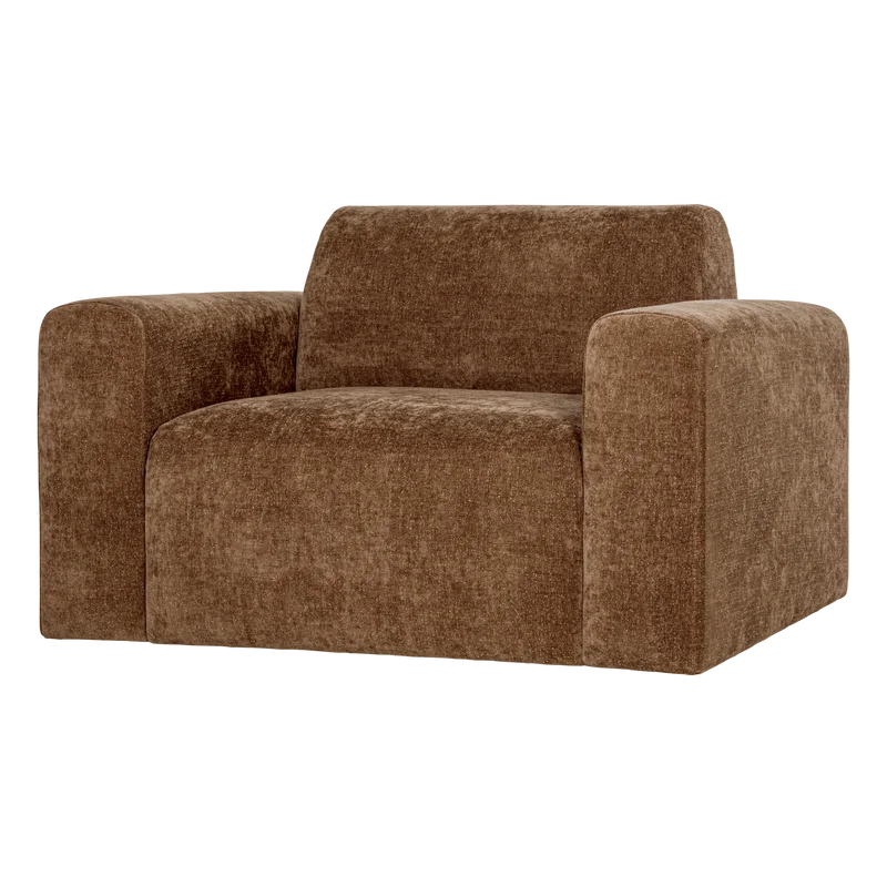 Umina Sessel slub chenille hellbraun
