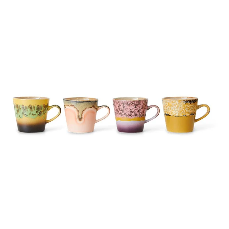 70's Ceramics: Americano Tassen Radiant, Set von 4, 260ml