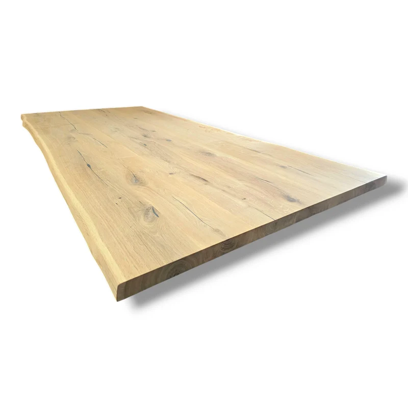 Tischplatte mit Baumkante aus Eiche Massivholz