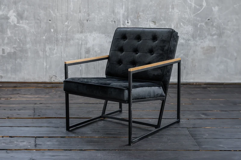 B-Ware KAWOLA Sessel ARLY Polstersessel Bezug Velvet schwarz