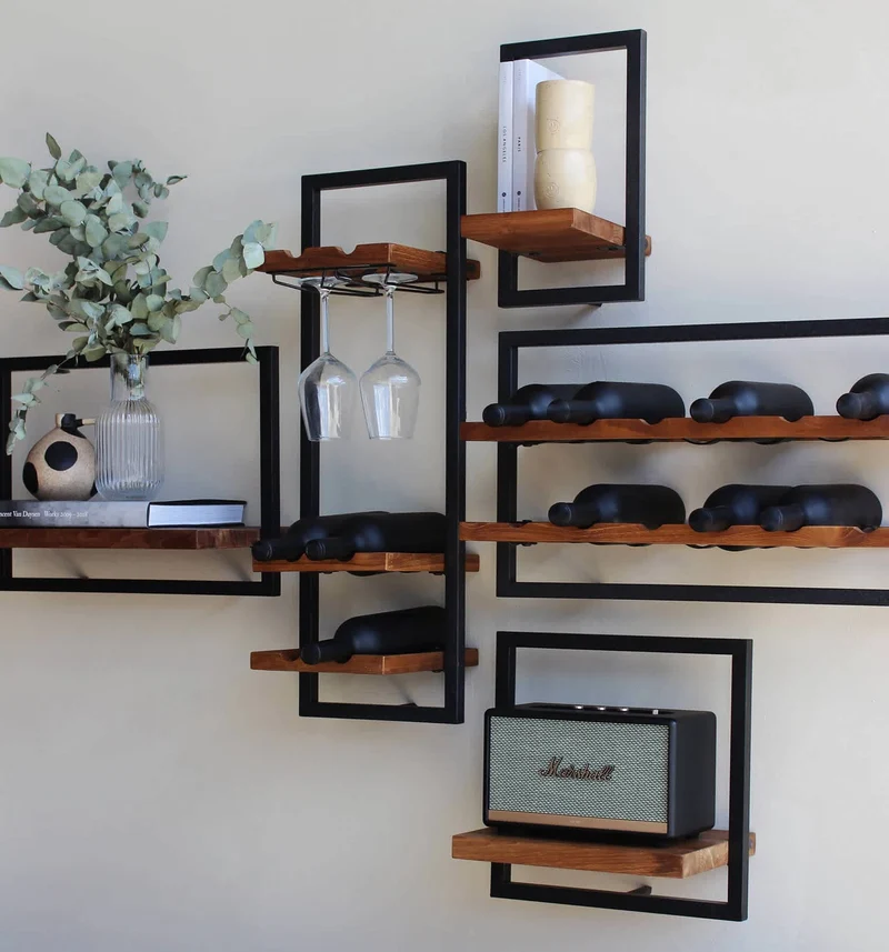 Shelfmate Weinregal E, Teakholz