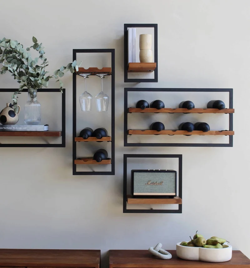 Shelfmate Weinregal C, Teakholz