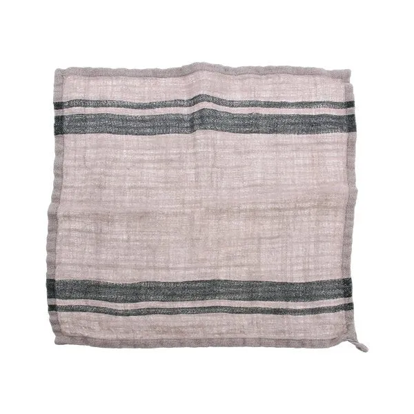 Serviette natur/ gestreift 2er-Set