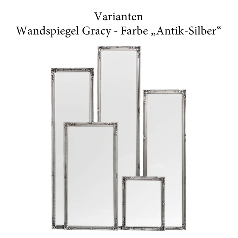 Spiegel GRACY barock Antik-Silber 150x40cm