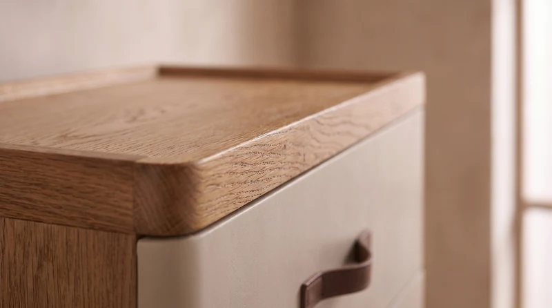 KAWOLA Highboard FLORIANA 5 Schubladen Eiche natur / weiß