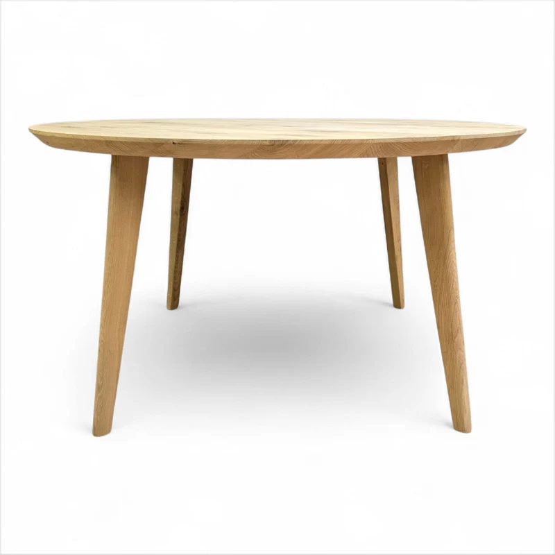 Runder Esstisch (Finn) Eiche Massivholz 4 Holz Tischbeine