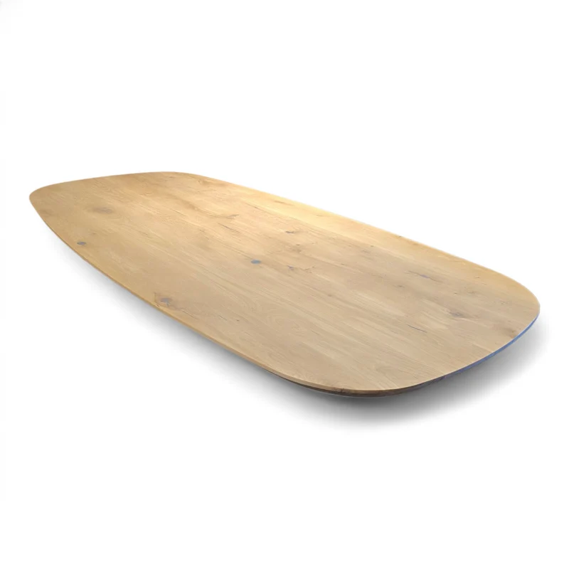 Tischplatte Dänisch Oval Bootsform Eiche Massivholz
