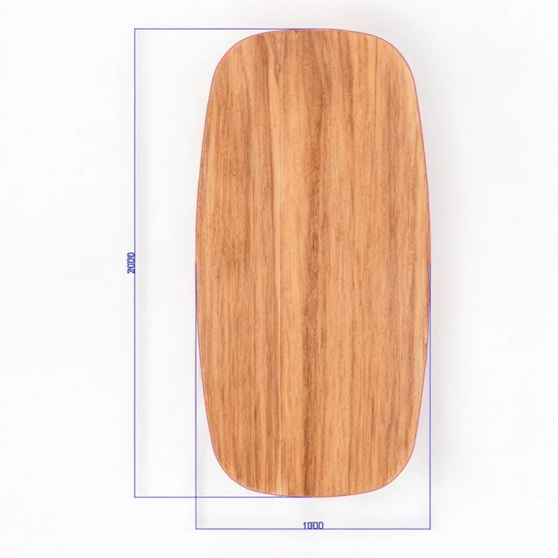 Tischplatte Dänisch Oval Bootsform Eiche Massivholz