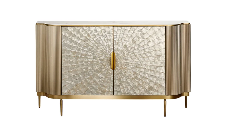 KAWOLA Sideboard LEOLA 2 Türen Shell-Front