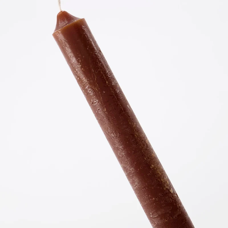 8er Stabkerzen, Rustic Wax Cognac