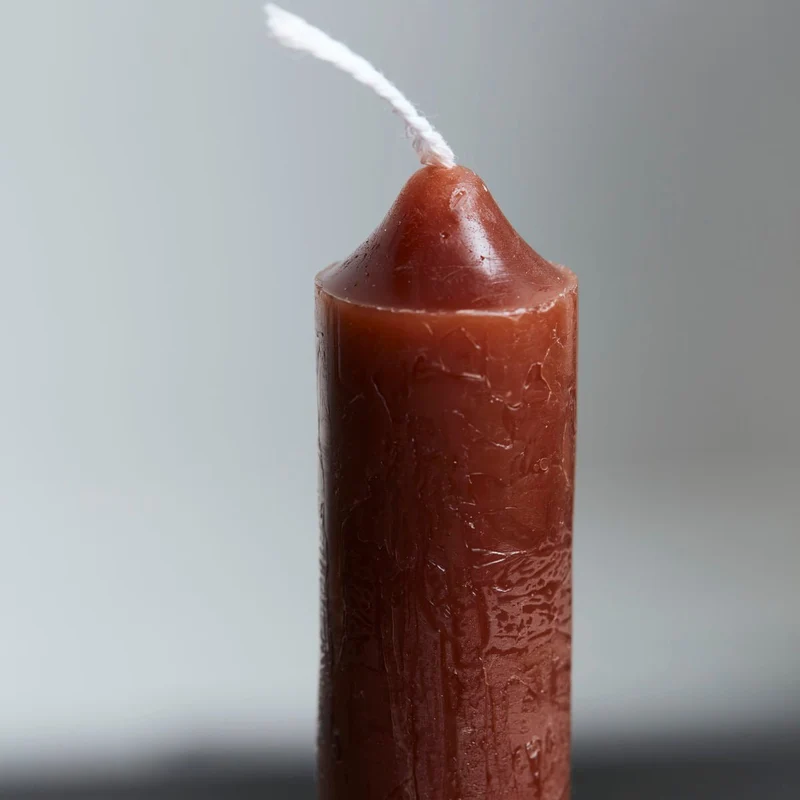 8er Stabkerzen, Rustic Wax Cognac