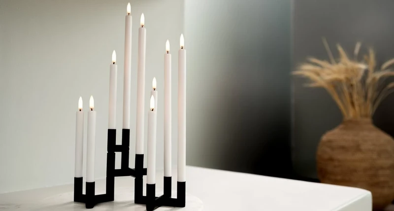 Stabkerzen LED, 2er Set, Grün