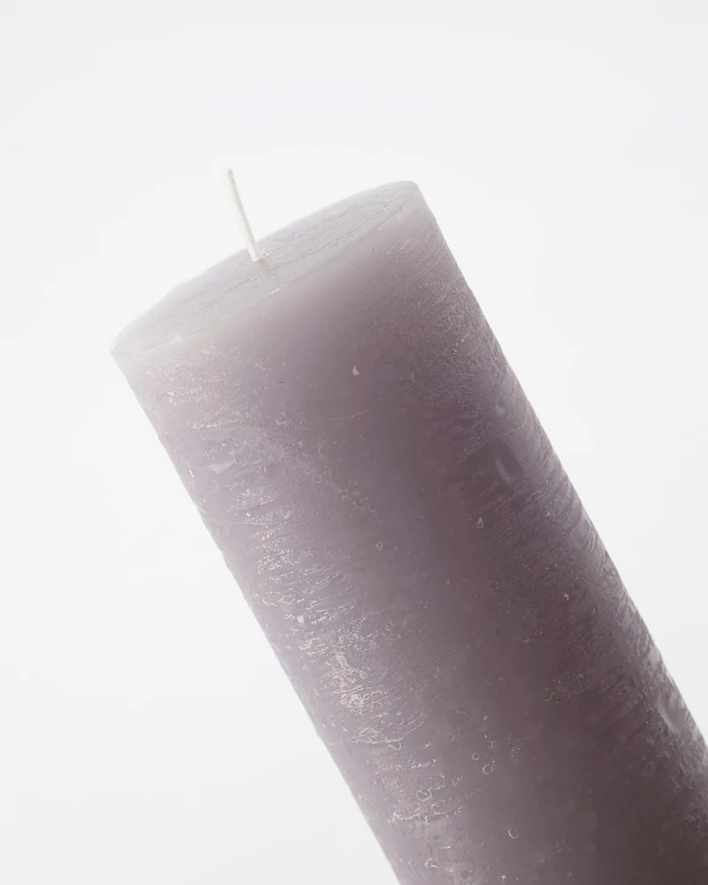 2er Stumpenkerzen, Rustic Wax Grau