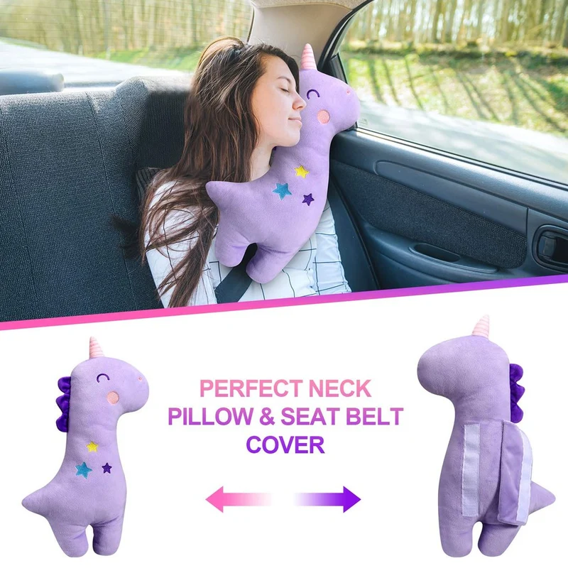 Car Seat Belt Pads Cartoon Auto Seat Belt Child Car Seat Safety Strap Set Cover Comfort Plush Seatbelt Pillow Shoulder Strap Pad