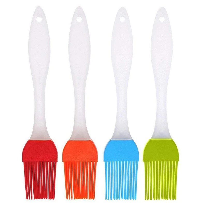 Silicone Basting Pastry and Bbq Brushes (Set of 4), Heat Resistant Kitchen Utensils, Essential Cooking Gadget, Bakeware Tool and Culinary Equipment(Random colors)