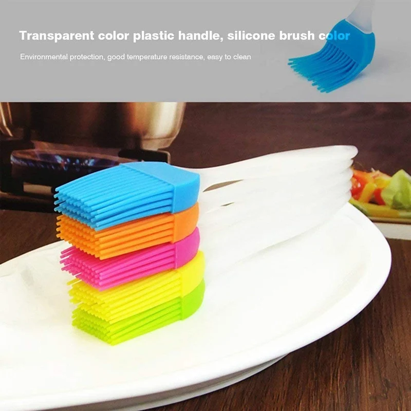 Silicone Basting Pastry and Bbq Brushes (Set of 4), Heat Resistant Kitchen Utensils, Essential Cooking Gadget, Bakeware Tool and Culinary Equipment(Random colors)