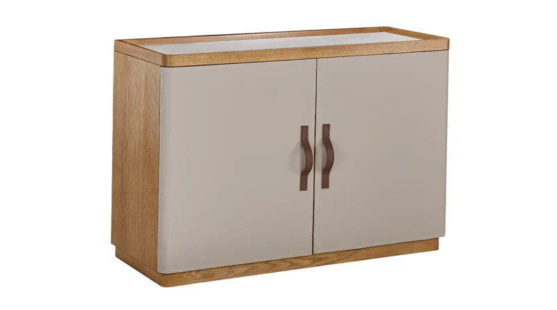 KAWOLA Sideboard FLORIANA 2 Türen Eiche natur / weiß
