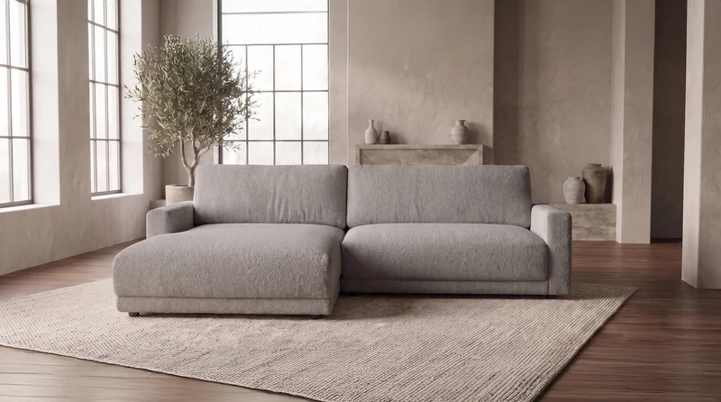 KAWOLA Sofa MARLIN Ecksofa Stoff greige
