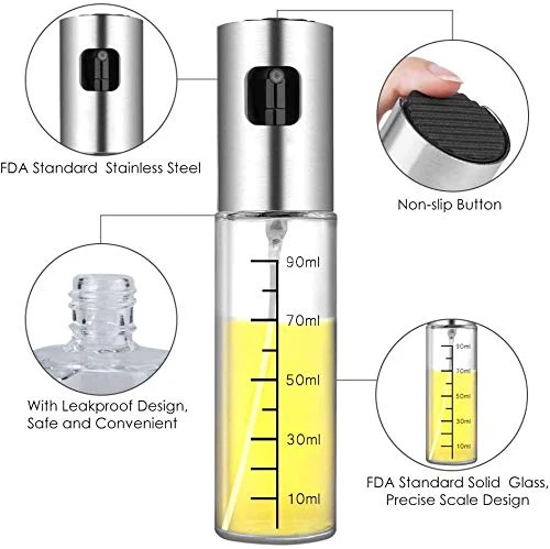 Showay Sprayer Dispenser,Olive Oil Sprayer, Spray Bottle for Oil Versatile Glass Spray Olive Oil Bottle for Cooking,Vinegar Bottle Glass,for Cooking,Baking,Roasting,Grilling