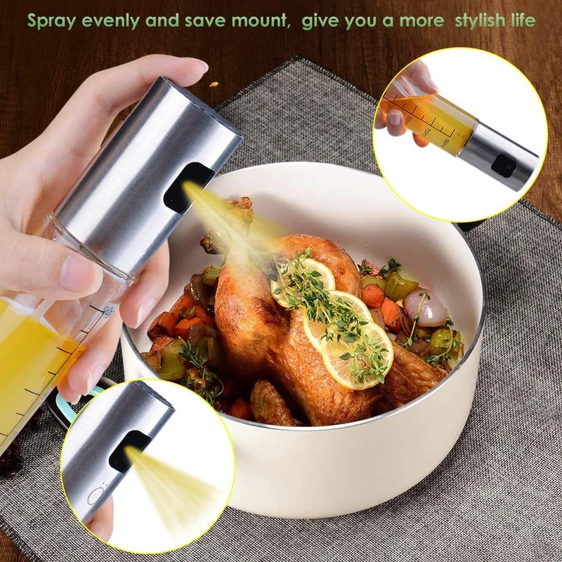 Showay Sprayer Dispenser,Olive Oil Sprayer, Spray Bottle for Oil Versatile Glass Spray Olive Oil Bottle for Cooking,Vinegar Bottle Glass,for Cooking,Baking,Roasting,Grilling