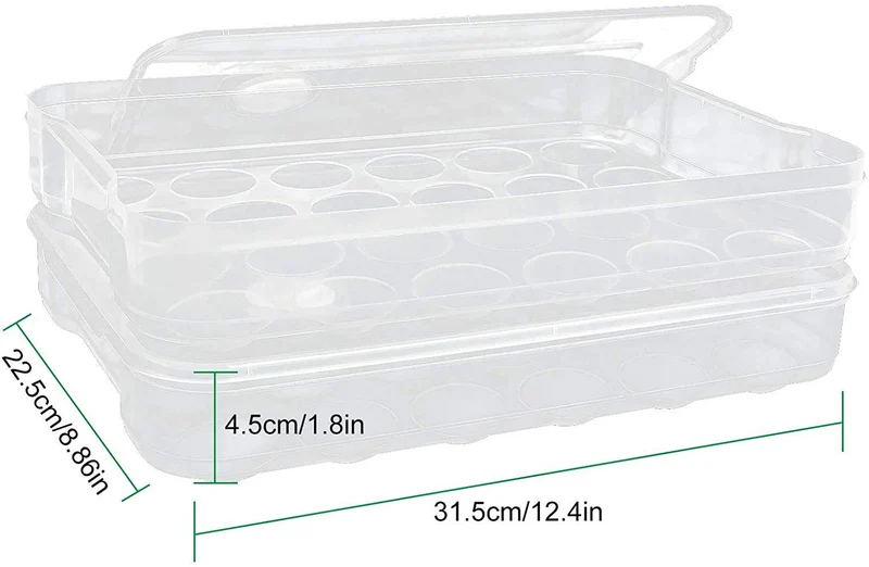 Set of 3 Stackable Egg Storage Tray, 72 Eggs Storage Trays With Locking Lids, Transparent Egg Holder, Egg Container Crisper Fridge Organizer Bins, Egg Box for Refrigerator, Hiking, Outdoor, Camping