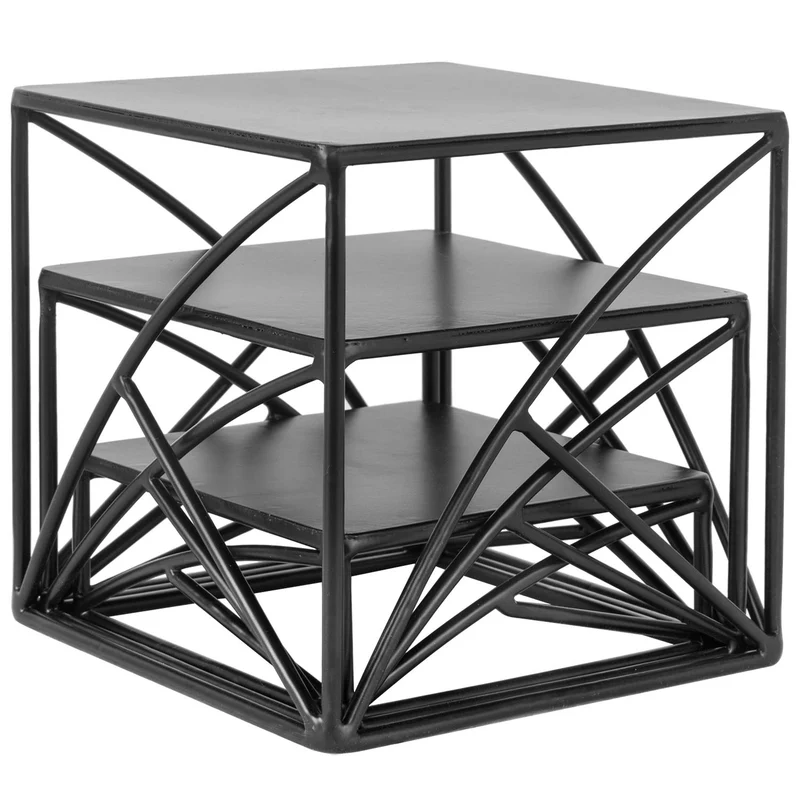 Black Metal Wire Cupcake Stand, Tabletop Dessert, Appetizer Display Food Riser, Set of 3