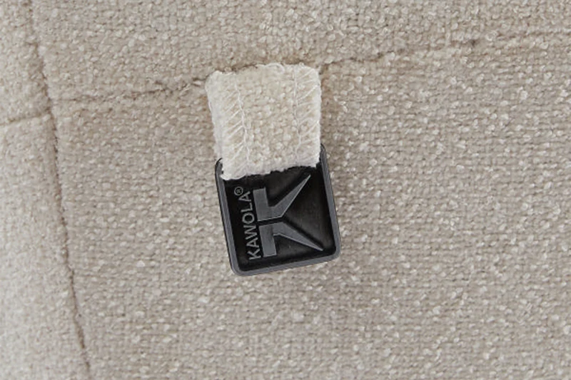 KAWOLA Sofa GARBO Designsofa Stoff cremeweiß links offen