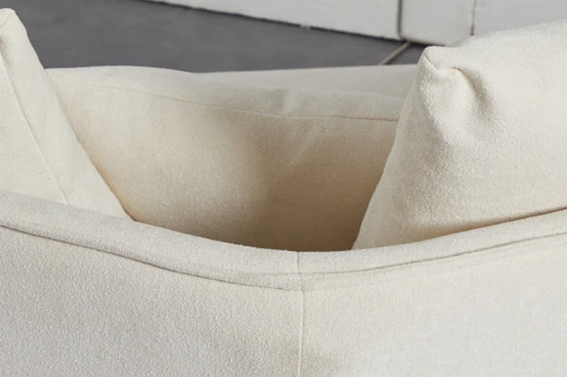 KAWOLA Sofa GARBO Designsofa Stoff cremeweiß links offen