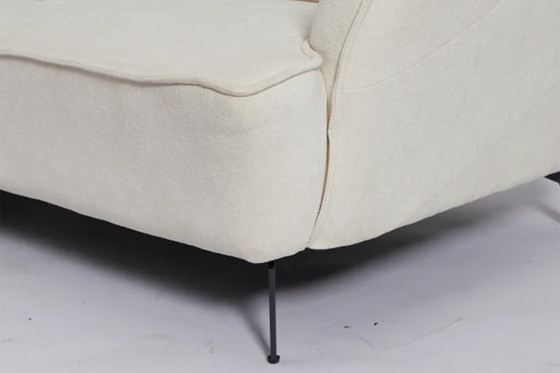 KAWOLA Sofa GARBO Designsofa Stoff cremeweiß links offen