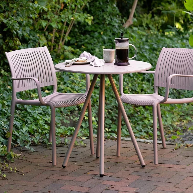 Bistro-Tisch FULHAM taupe Outdoortisch 70cm Balkon Terrasse