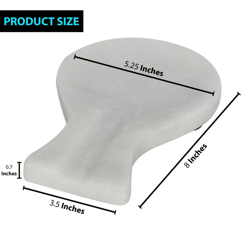 Spoon Rest Handmade Marble Big White Spatula Ladle Fork Utensil Rest - Spoon Rests Keeper Kitchen Organizer - Chef Cooking Helper Tool Countertop Spoon Holder
