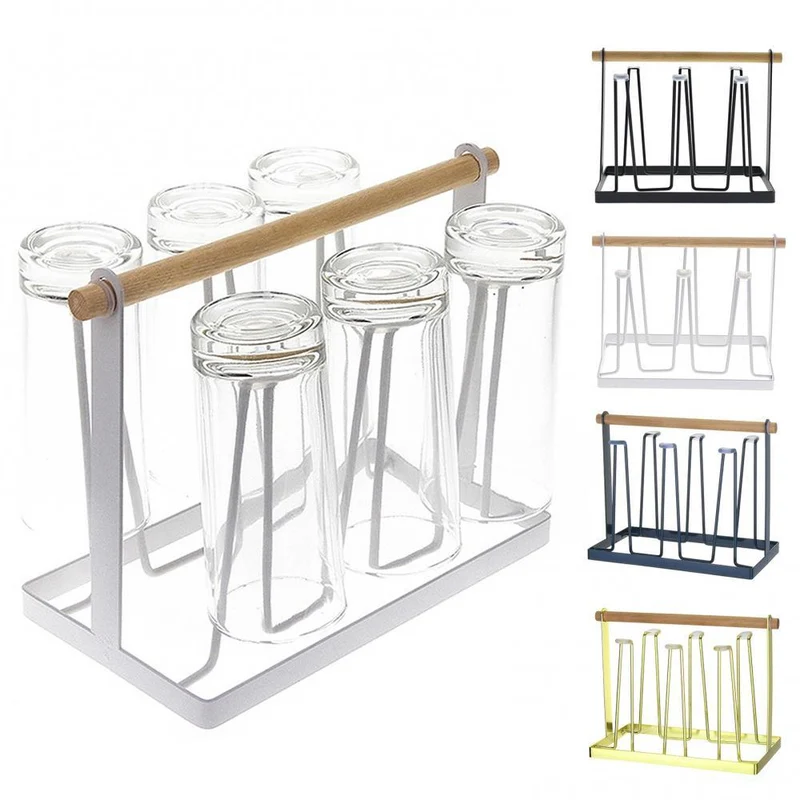 Kitchen Glass Cup Drying Stand Water Stainless Steel Rack Draining Organizer