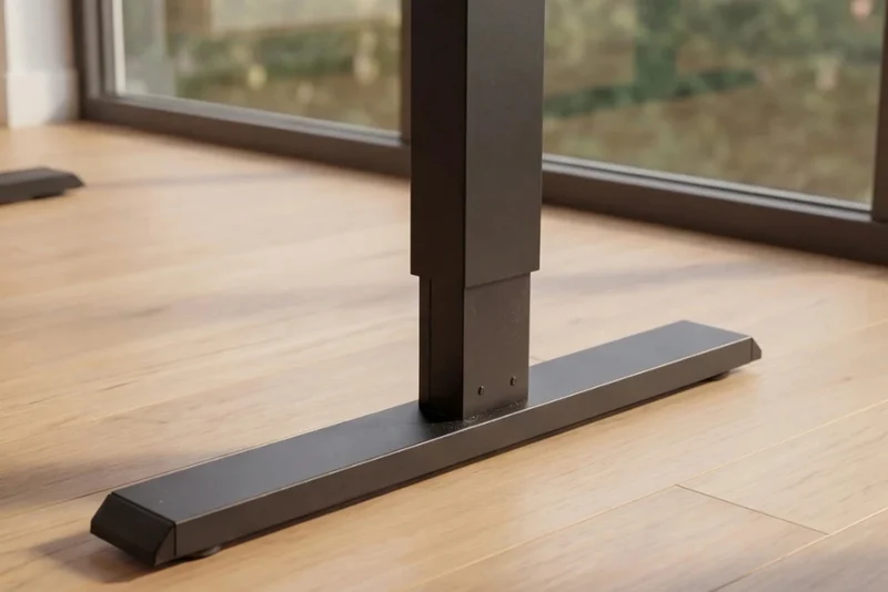 Höhenverstellbarer Schreibtisch KANTOR 140cm Eiche Metall