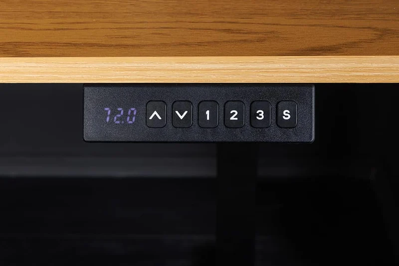 Höhenverstellbarer Schreibtisch KANTOR 160cm Eiche Metall