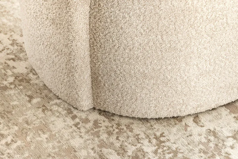 Design Polsterbank ARCO 120cm champagner beige Bouclé Sitzbank