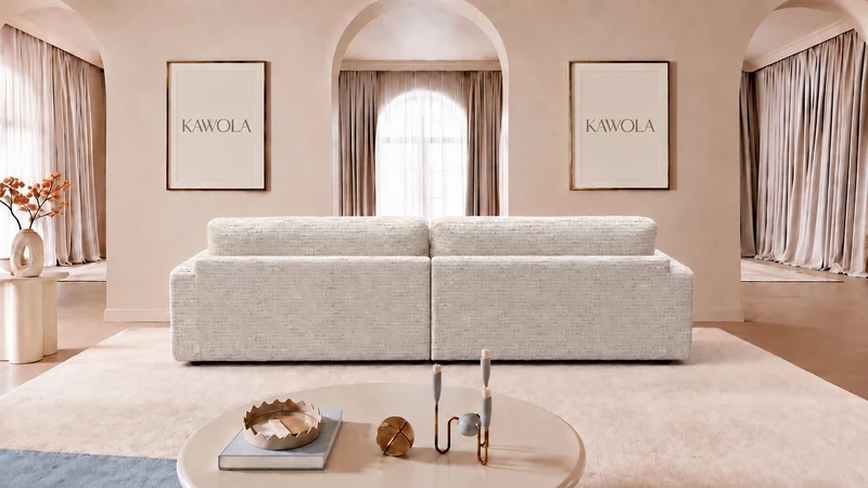 KAWOLA Sofa MARLIN 3-Sitzer Stoff cremeweiß