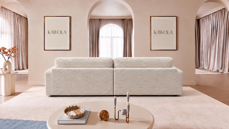 KAWOLA Big Sofa MARLIN Stoff cremeweiß