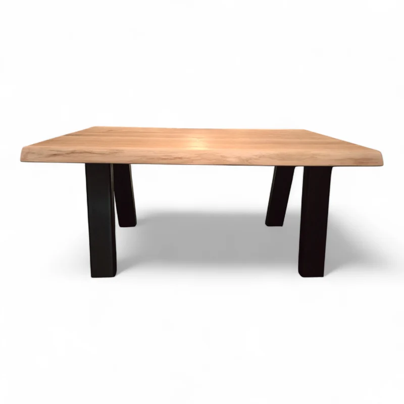Couchtisch (Solana) Wohnzimmertisch Eiche Massivholz Tischbeine schwarz