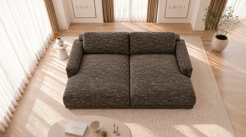 KAWOLA Big Sofa MARLIN Stoff braun