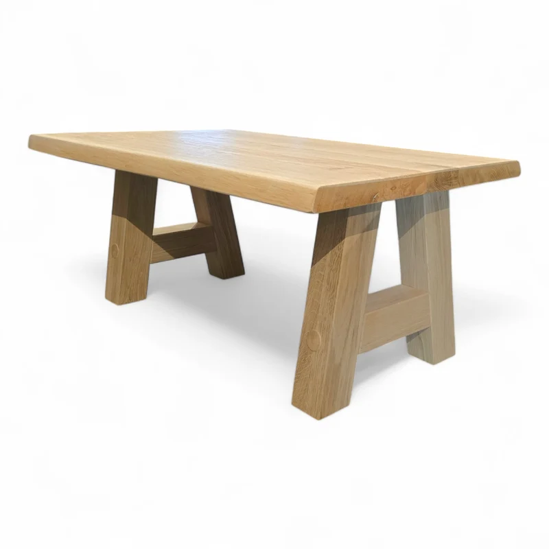 Couchtisch (Hoga) Wohnzimmertisch Eiche Massivholz Holzgestell A-Form