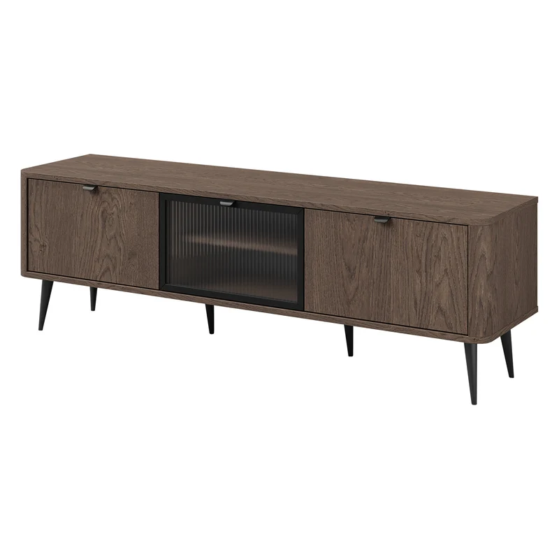 Marly Wohnzimmer-Set 4-teilig mit Vitrine und TV-Lowboard mit Glasklappe – Baltic Storm