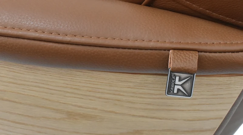 KAWOLA Relaxsessel VANITAS Drehsessel Leder braun mit Hocker