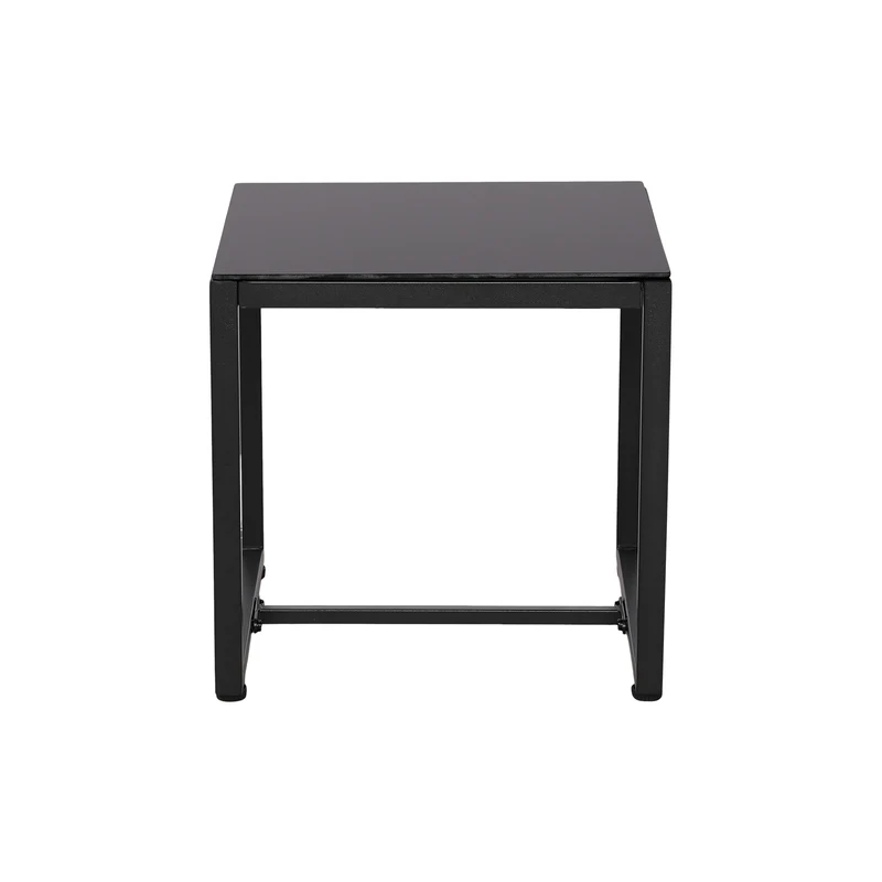 5-teiliges Gartenmöbelset aus Rattan, 2 Sessel + 2 Hocker + 1 Tisch – Schwarz