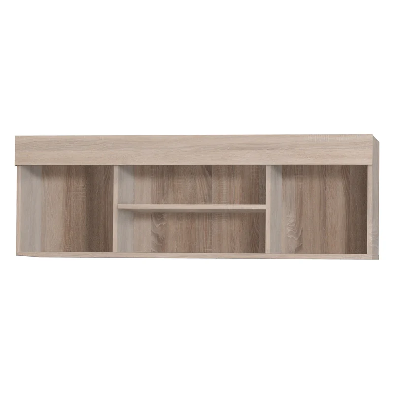 Cezar Wohnzimmer-Set 4-teilig mit Vitrine schmal, TV-Lowboard und Hängeregal – Sonoma Eiche