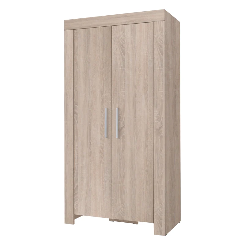 Cezar Wohnzimmer-Set 3-teilig mit Highboard-Vitrine, Kleiderschrank und TV-Lowboard – Sonoma Eiche