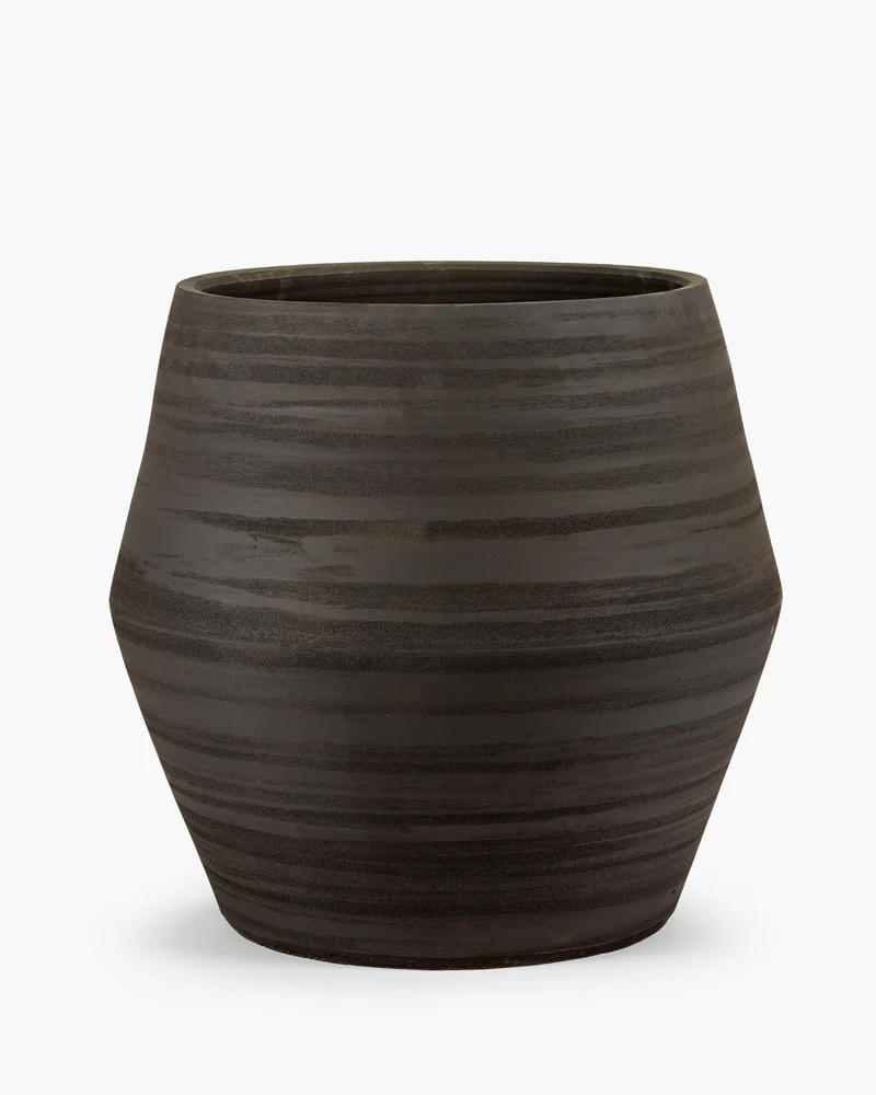 Plant pot L black Construct