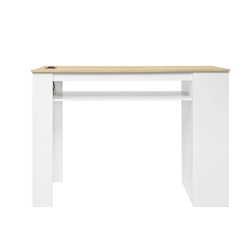 TURLEY Moderner Bartisch Schreibtisch mit Fächern - Schwarz/Weiß